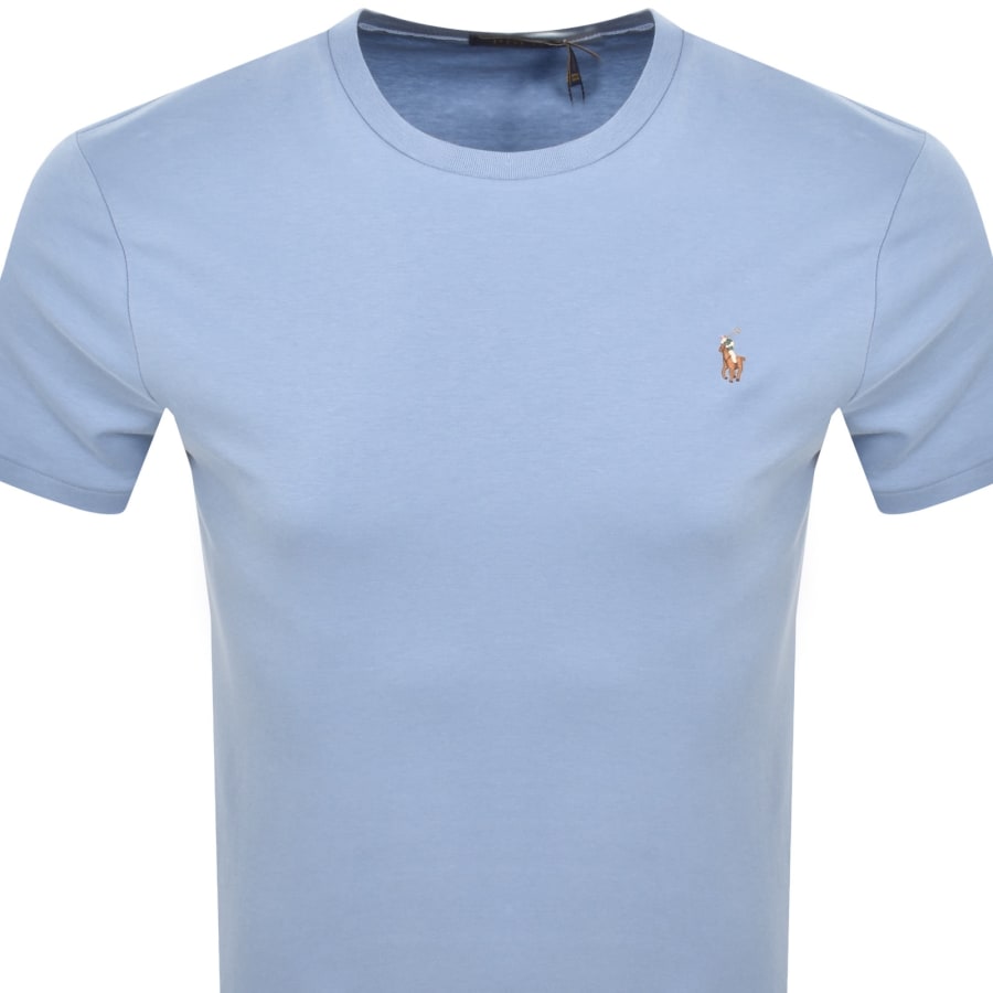 Ralph Lauren Pima Crew Neck T Shirt Blue | Mainline Menswear